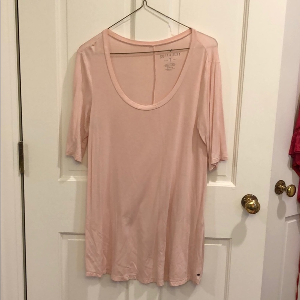 Pink long t shirt top